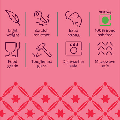 Larah by Borosil Firefly Dinner Set 19 pc Set: Serves 6