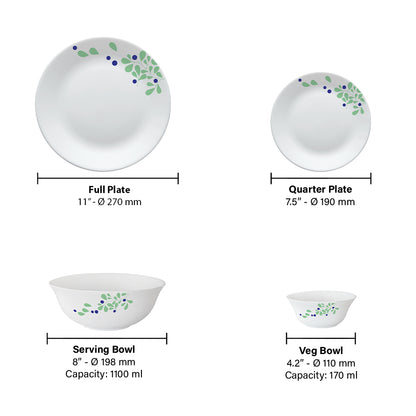 Larah Foliage Dinner Set, 19 pc