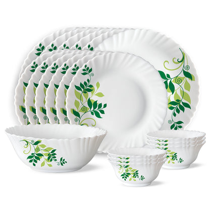 Larah by Borosil Fern Dinner Set 19 pc Set: Serves 6