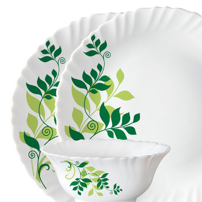 Larah by Borosil Fern Dinner Set 19 pc Set: Serves 6