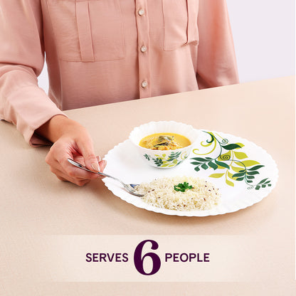 Larah by Borosil Fern Dinner Set 19 pc Set: Serves 6