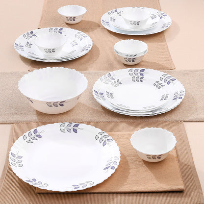 Larah by Borosil Floret Dinner Set 19 pc Set: Serves 6