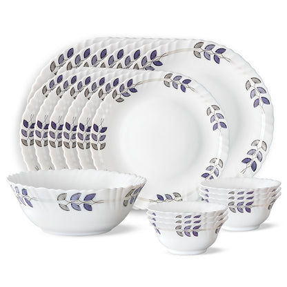 Larah by Borosil Floret Dinner Set 19 pc Set: Serves 6