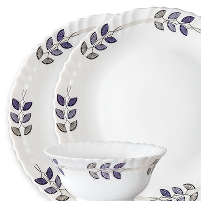Larah by Borosil Floret Dinner Set 19 pc Set: Serves 6