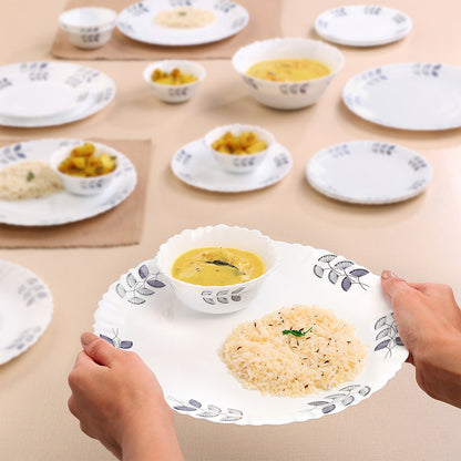 Larah by Borosil Floret Dinner Set 19 pc Set: Serves 6