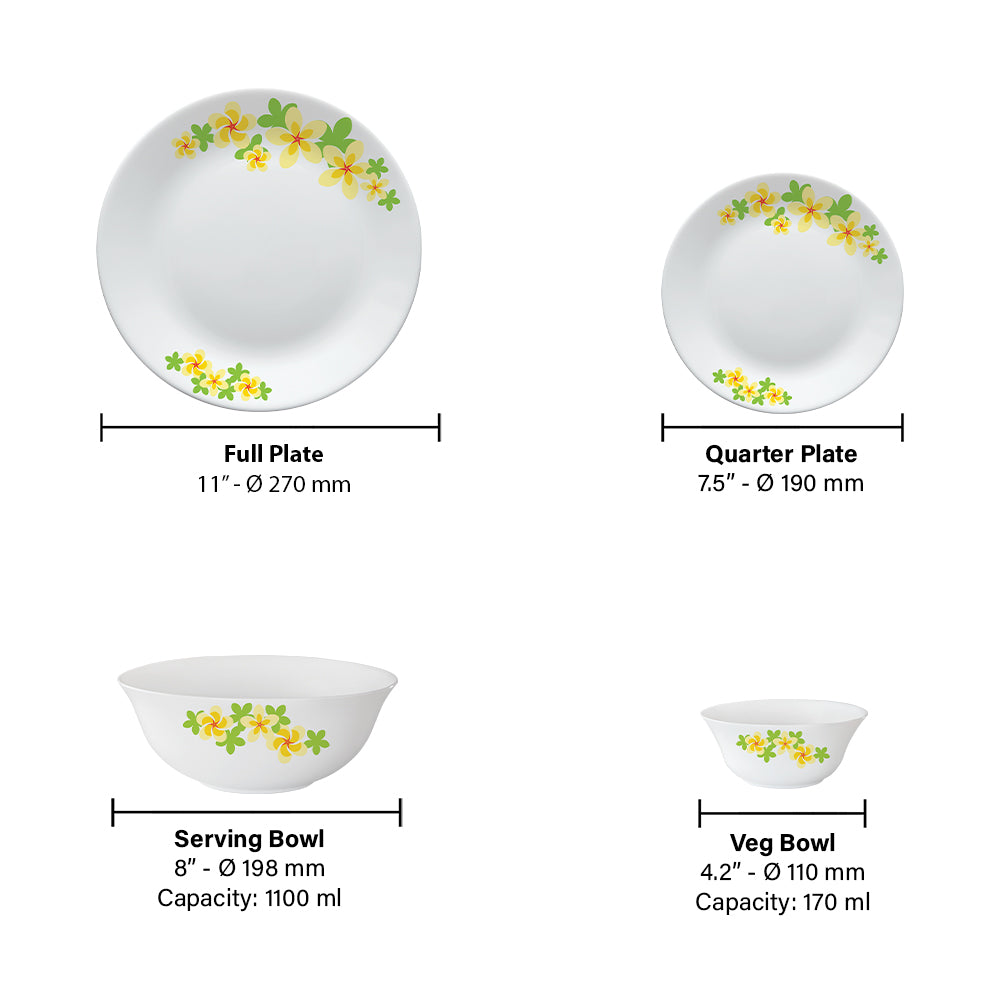 Larah by Borosil Golden Pearls Dinner Set, 19 pc