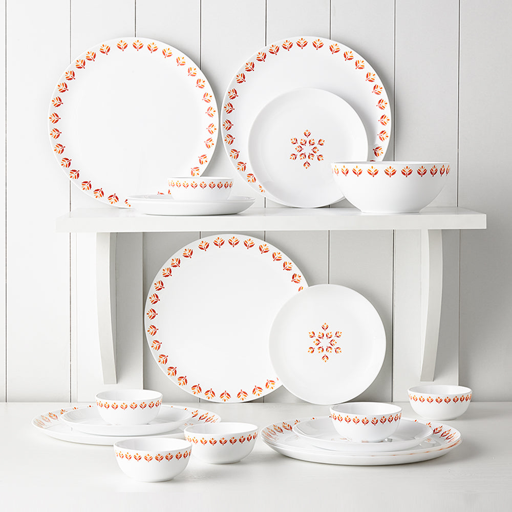Larah by Borosil Gardenia Dinner Set 19 pc Set: Serves 6