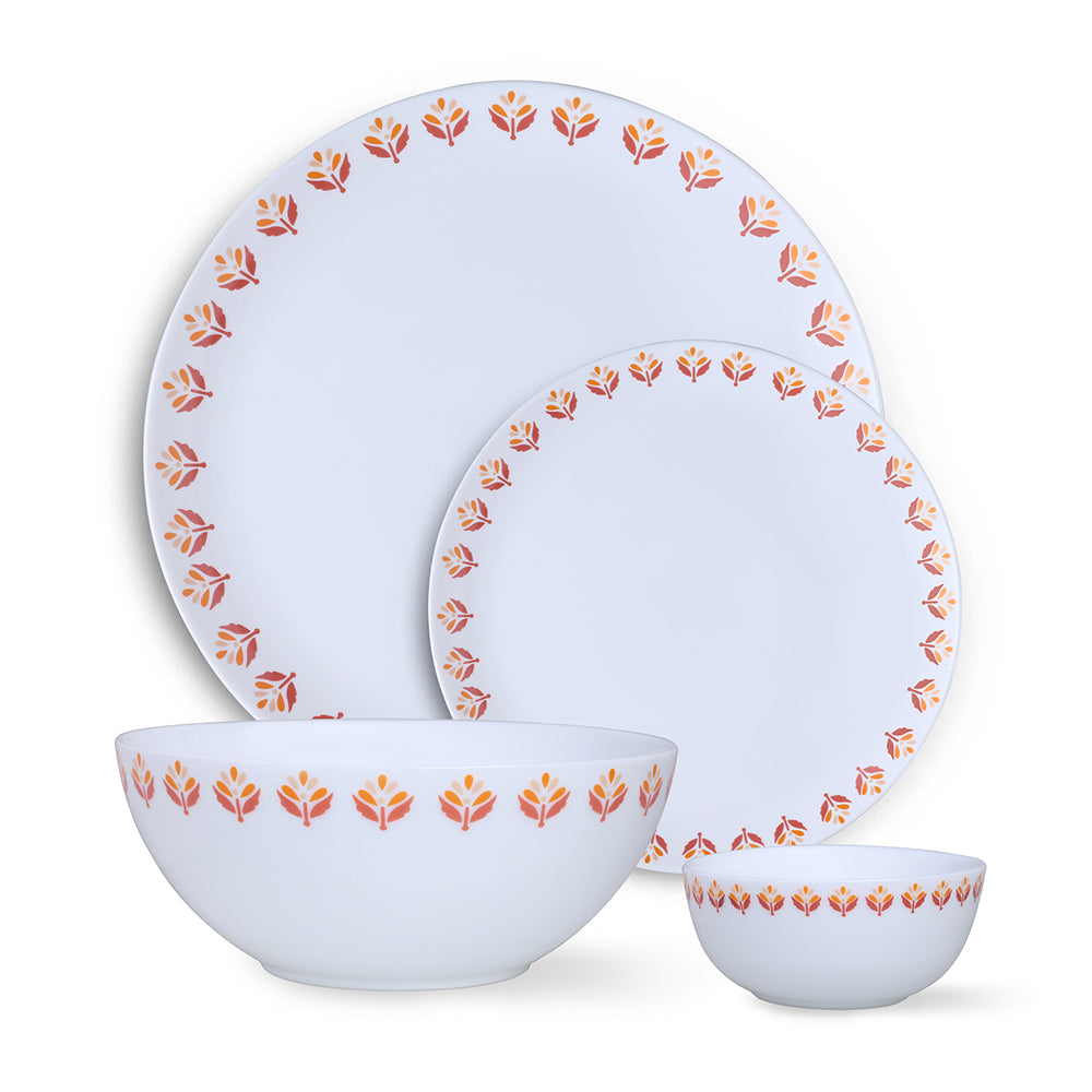 Larah by Borosil Gardenia Dinner Set 19 pc Set: Serves 6