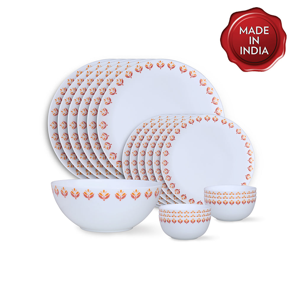 Larah by Borosil Gardenia Dinner Set 19 pc Set: Serves 6