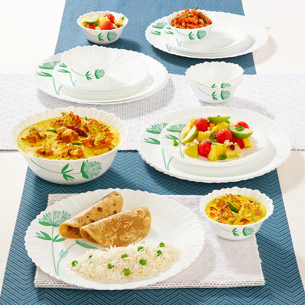 Larah Green Lily Dinner Set