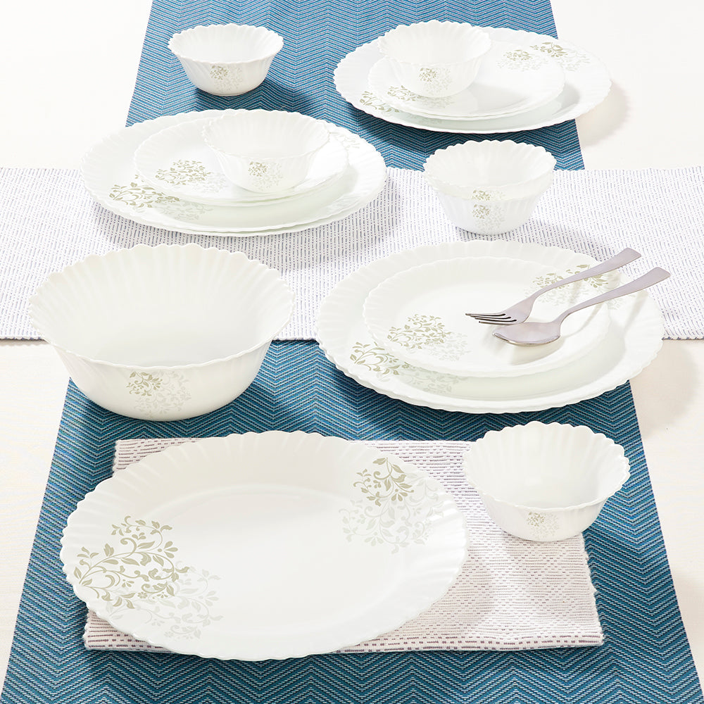 Larah by Borosil Ingot Dinner Set 19 pc Set: Serves 6