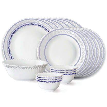 Larah by Borosil Jazzblue Dinner Set 19 pc Set: Serves 6