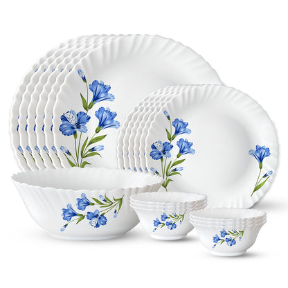 Larah by Borosil, Marina Blue Dinner Set 19 pc Set: Serves 6