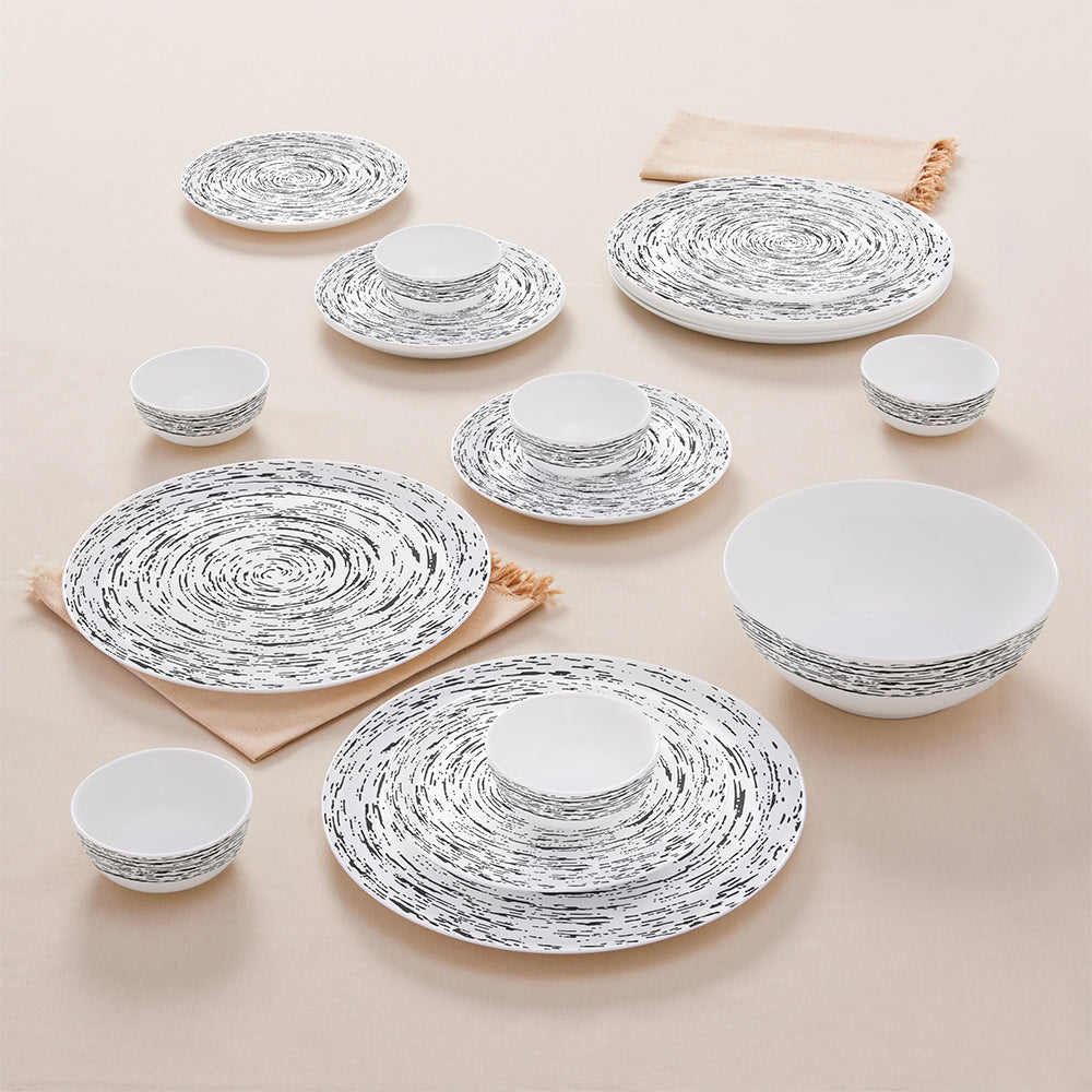 Larah by Borosil Milky Way Dinner Set 19 pc Set: Serves 6