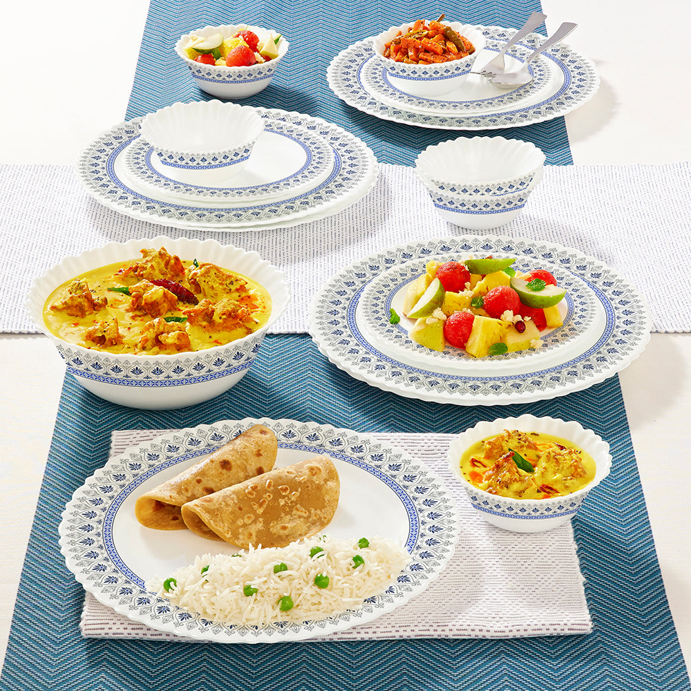 Larah by Borosil Ocean Dinner Set 19 pc Set: Serves 6