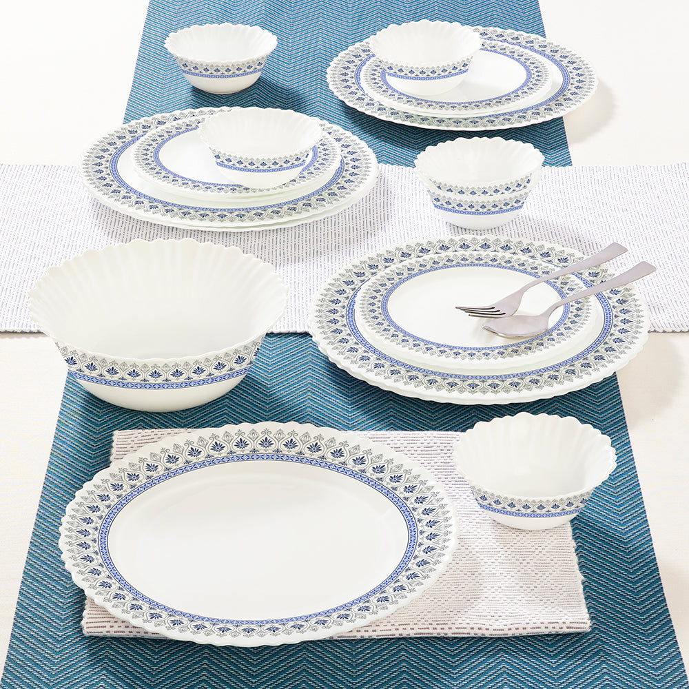 Larah by Borosil Ocean Dinner Set 19 pc Set: Serves 6