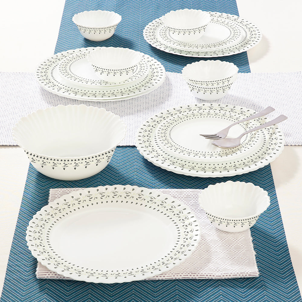 Larah by Borosil Ora Gold Dinner Set 19 pc Set: Serves 6