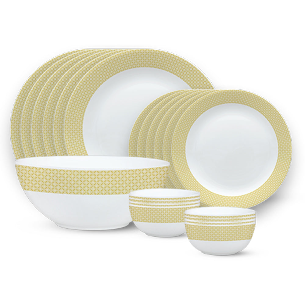 Larah by Borosil, Orleans Dinner Set 19 pc Set: Serves 6