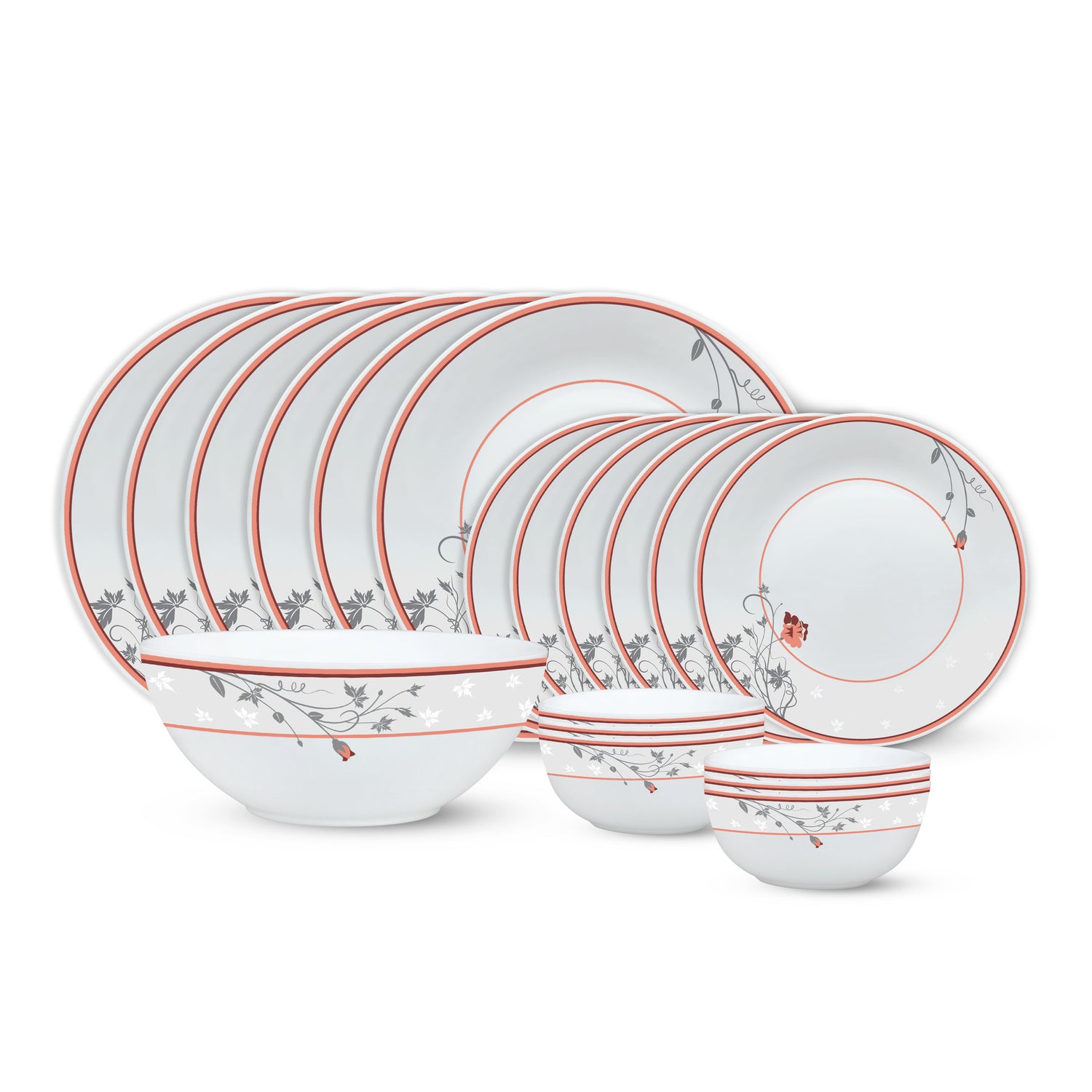 Larah by Borosil Quartz Dinner Set, 19 pc