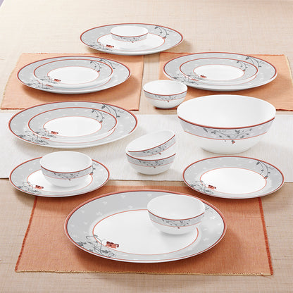 Larah by Borosil Quartz Dinner Set 19 pc Set: Serves 6