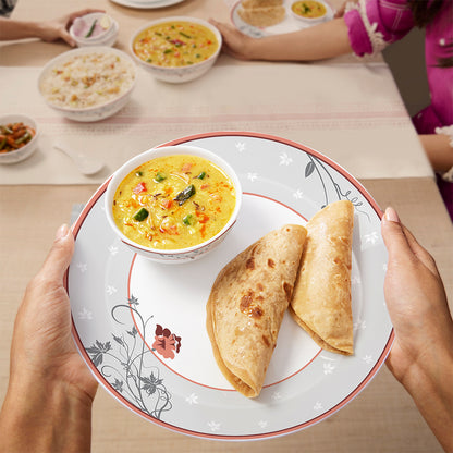 Larah by Borosil Quartz Dinner Set 19 pc Set: Serves 6