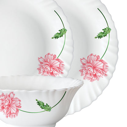 Larah by Borosil Red Mist Dinner Set 19 pc Set: Serves 6