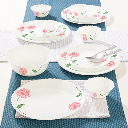 Larah by Borosil Red Mist Dinner Set 19 pc Set: Serves 6