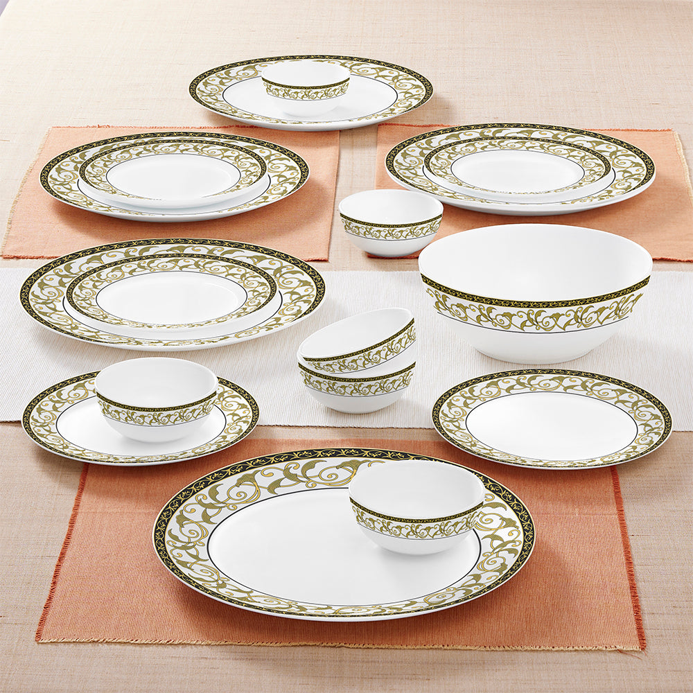 Larah by Borosil Royale Dinner Set 19 pc Set: Serves 6
