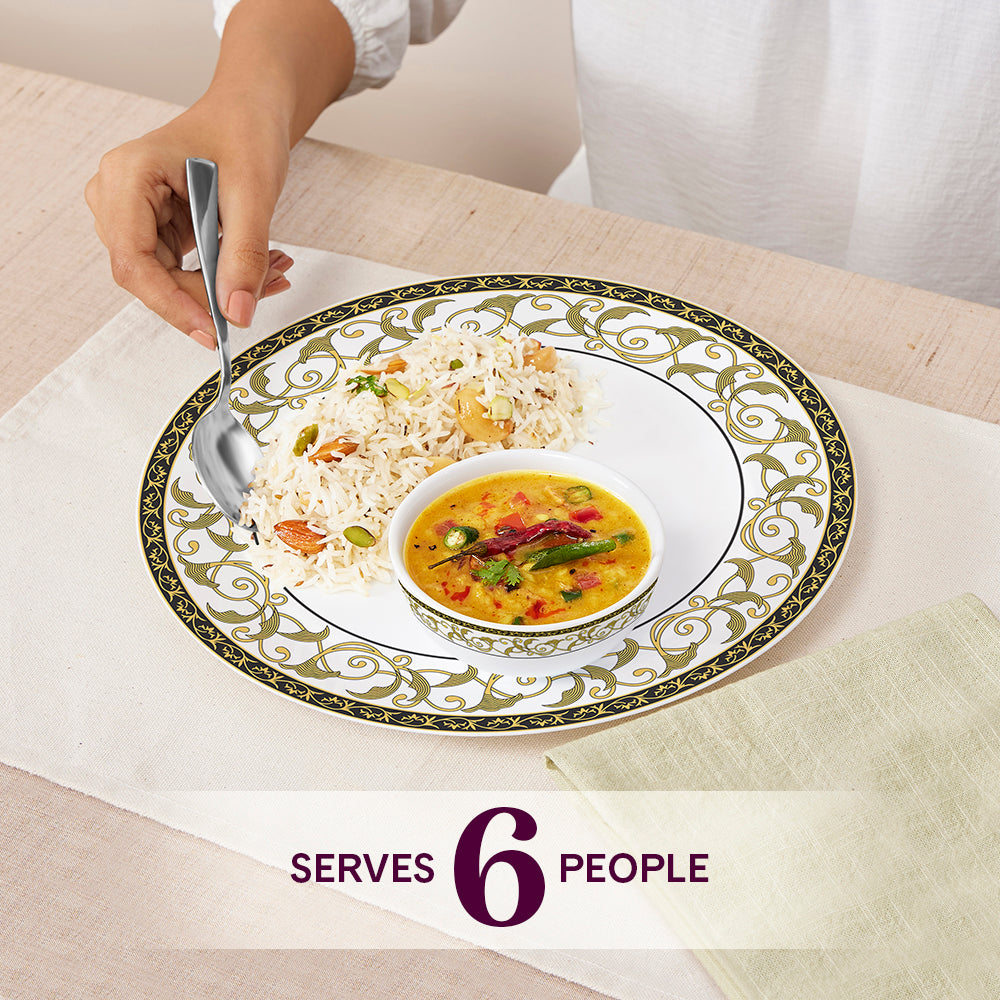Larah by Borosil Royale Dinner Set 19 pc Set: Serves 6