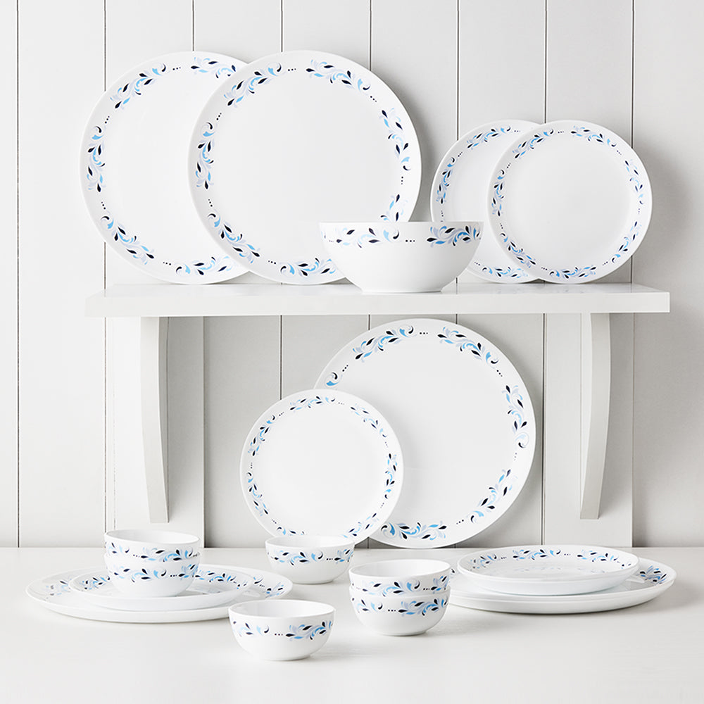 Larah by Borosil Skyleaf Dinner Set 19 pc Set: Serves 6