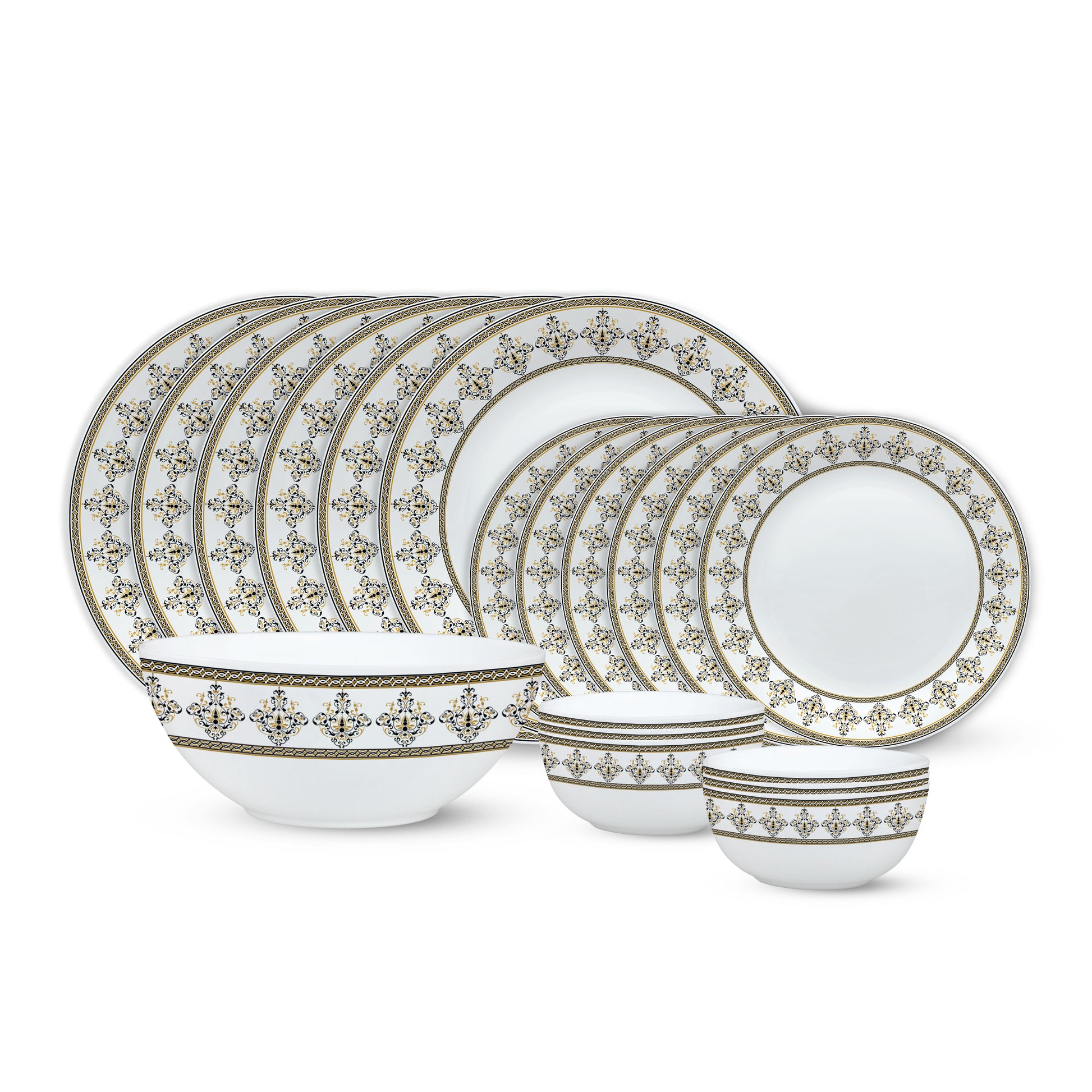 Larah by Borosil Syrah Dinner Set 19 pc Set: Serves 6