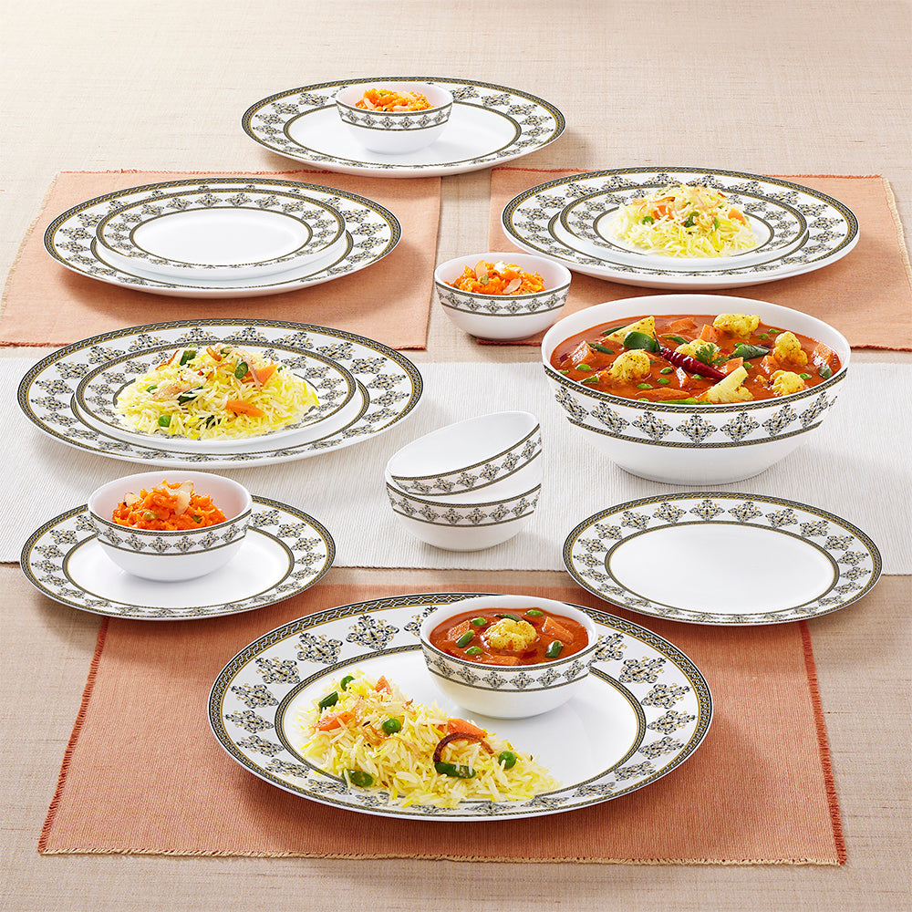 Larah by Borosil Syrah Dinner Set 19 pc Set: Serves 6