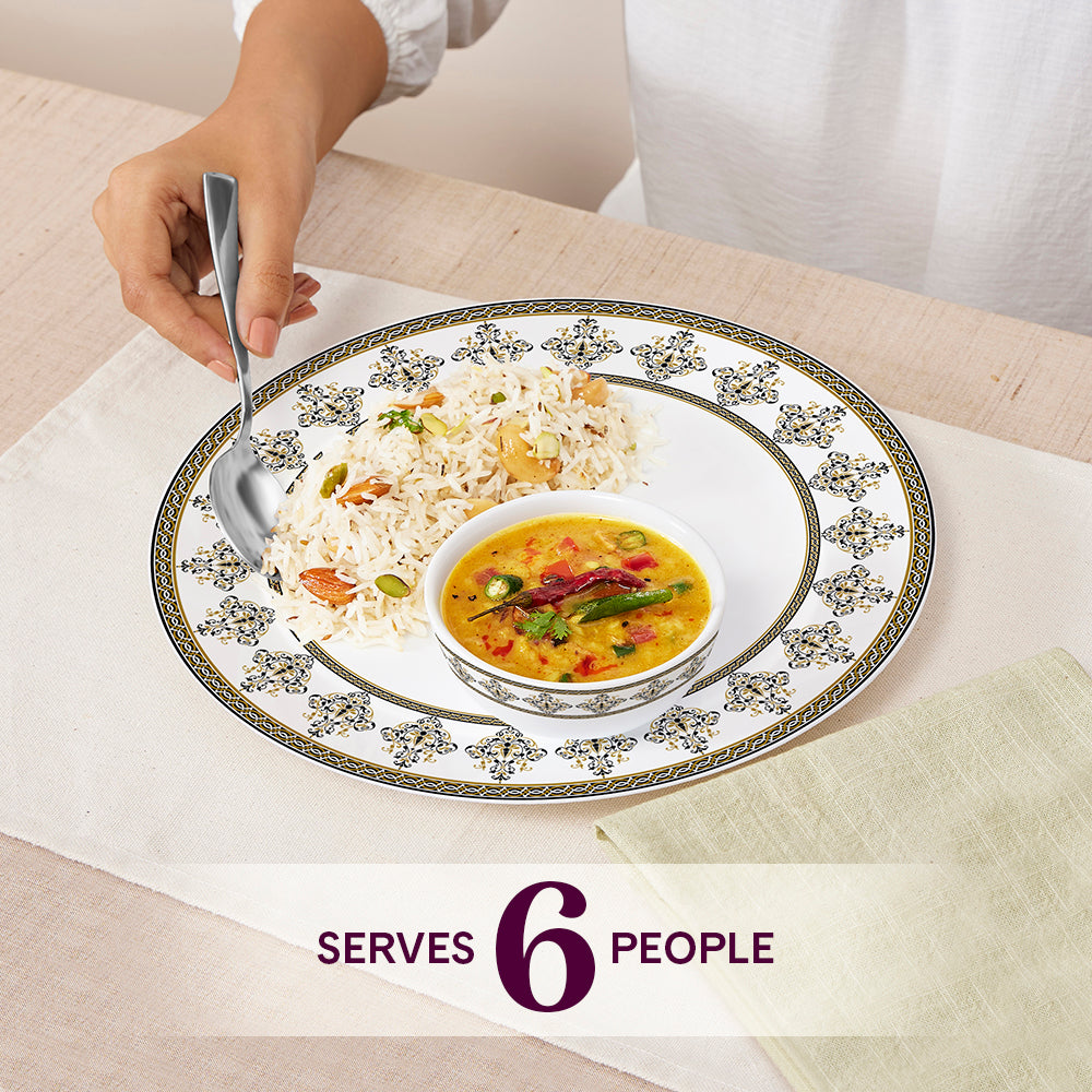 Larah by Borosil Syrah Dinner Set 19 pc Set: Serves 6