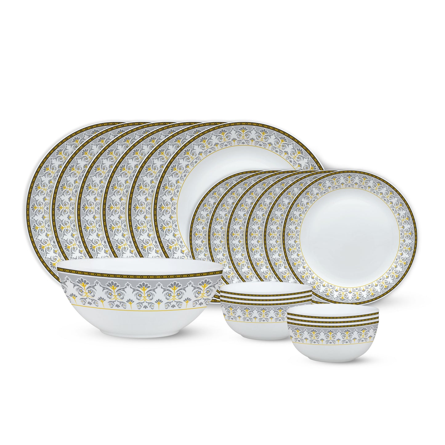 Larah by Borosil Vatika Dinner Set 19 pc Set: Serves 6