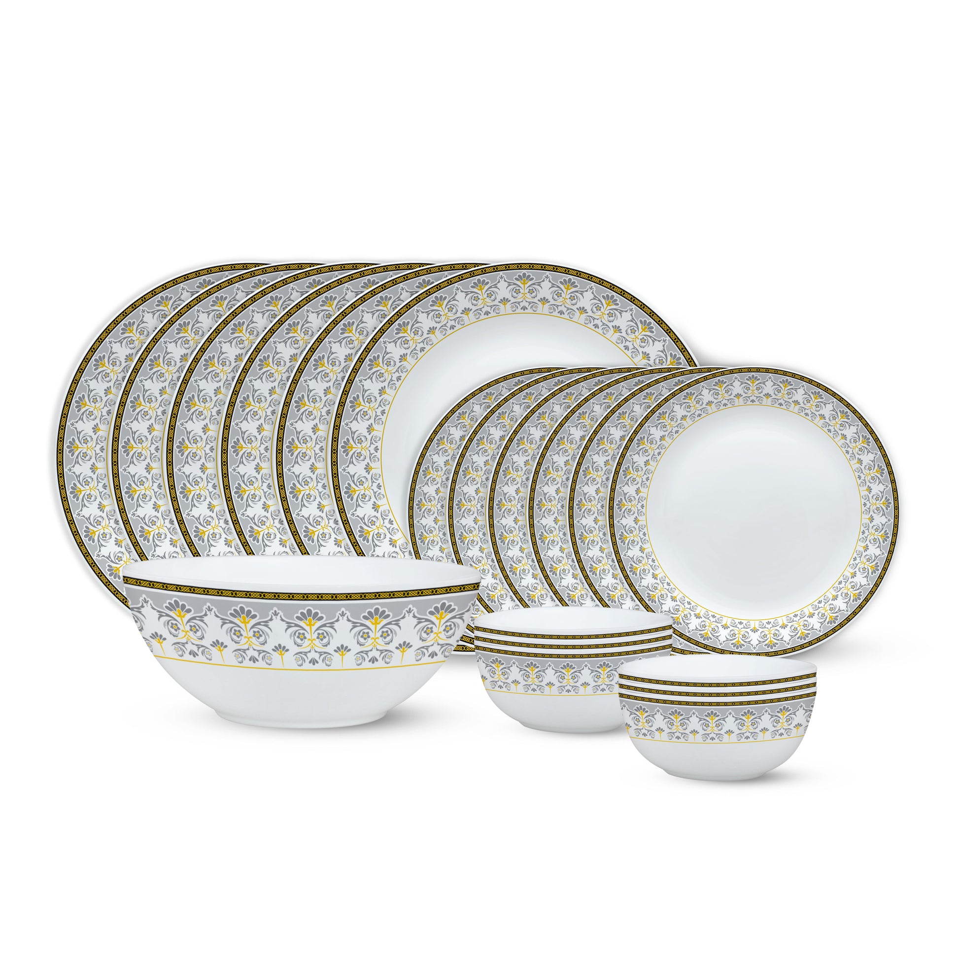 Larah by Borosil Vatika Dinner Set 19 pc Set: Serves 6