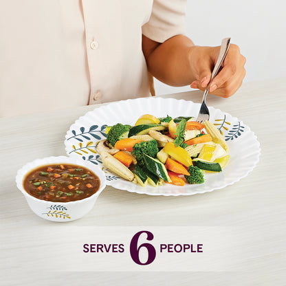 Larah by Borosil Niva Dinner Set 21 pc Set: Serves 6