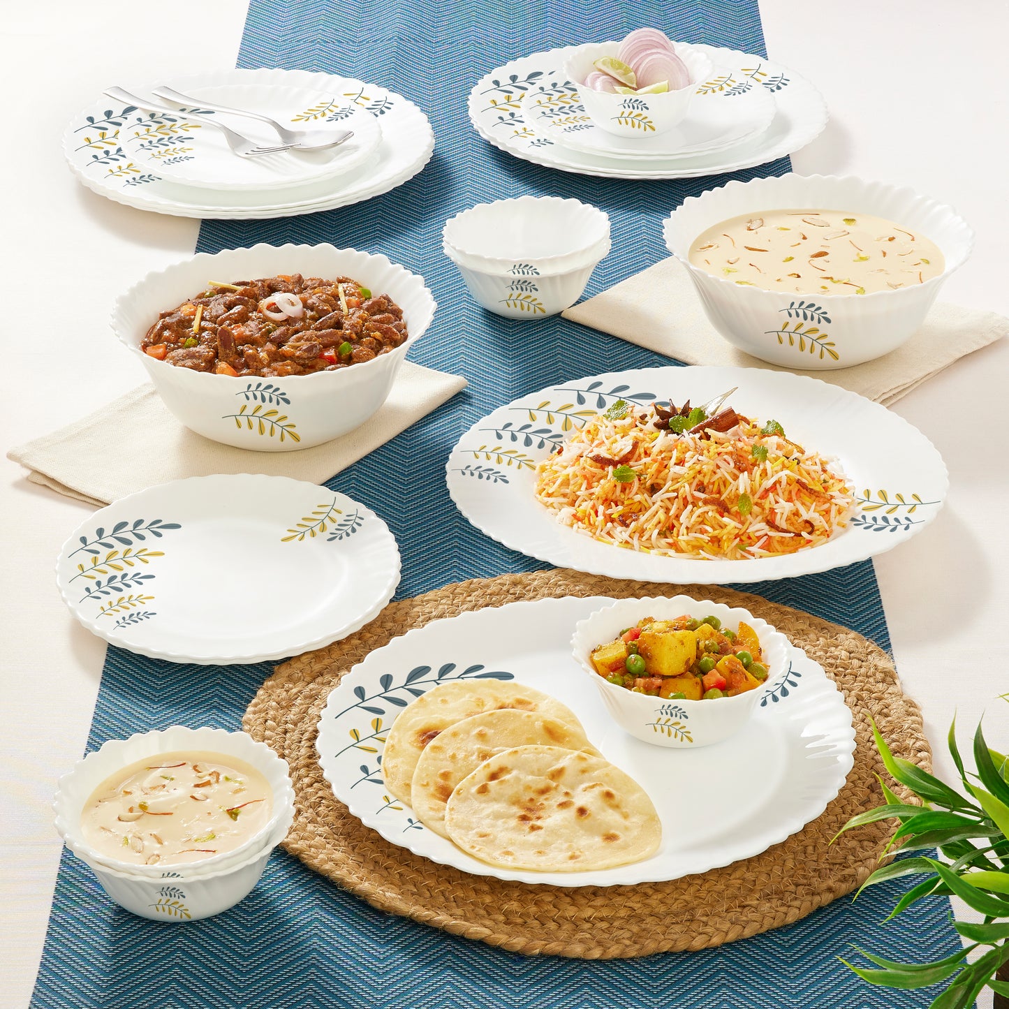 Larah by Borosil Niva Dinner Set 21 pc Set: Serves 6