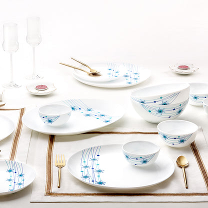 Larah by Borosil Bluebell Dinner Set 21 pc Set: Serves 6