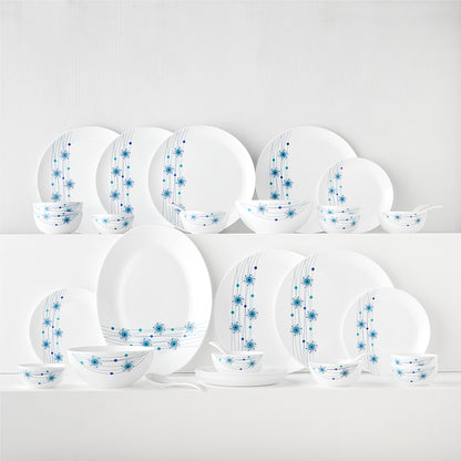Larah by Borosil Bluebell Dinner Set 21 pc Set: Serves 6