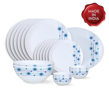 Larah by Borosil Bluebell Dinner Set 21 pc Set: Serves 6