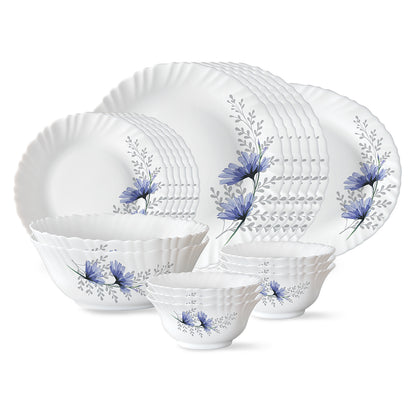 Larah by Borosil, Bellflower Dinner Set 21 pc Set: Serves 6 (Option 2)
