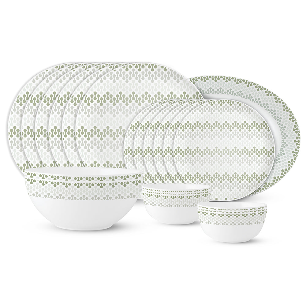 Larah by Borosil, Dora Dinner Set 21 pc Set: Serves 6