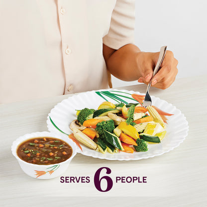 Larah by Borosil Firefly Dinner Set 21 pc Set: Serves 6