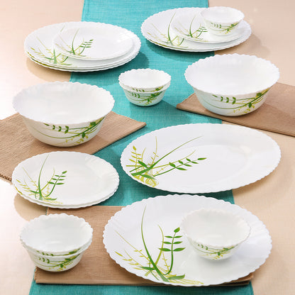 Larah by Borosil Green Herbs Dinner Set