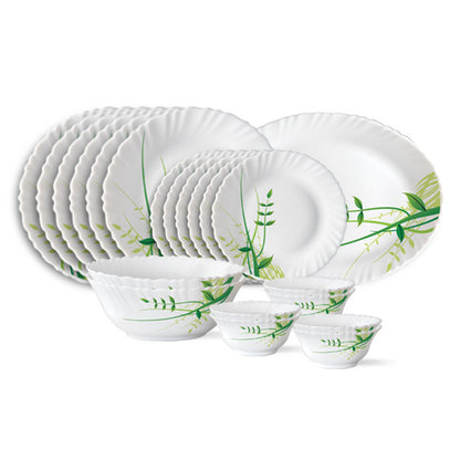 Larah by Borosil Green Herbs Dinner Set