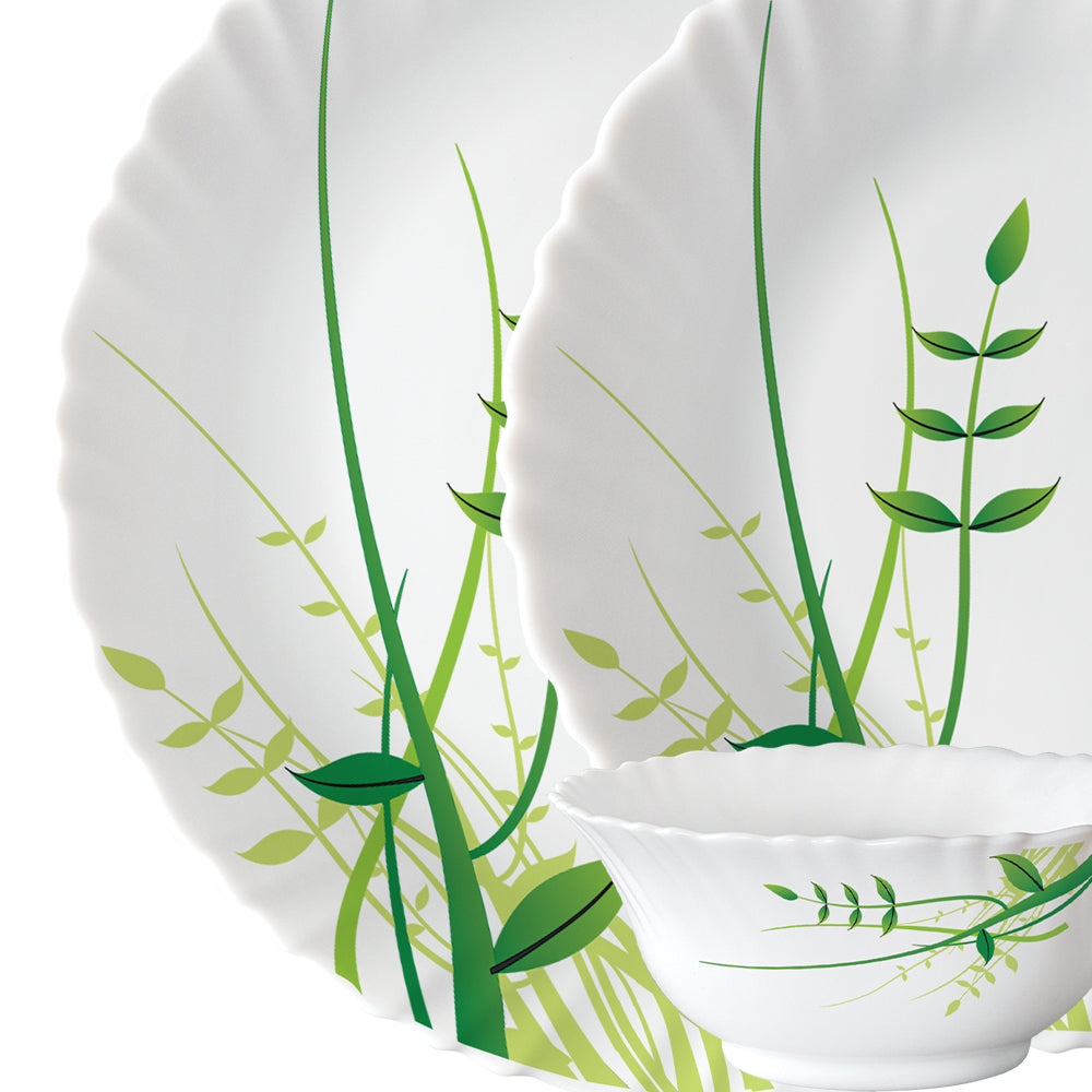 Larah by Borosil Green Herbs Dinner Set