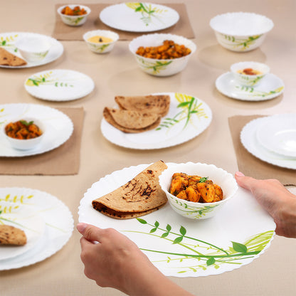 Larah by Borosil Green Herbs Dinner Set