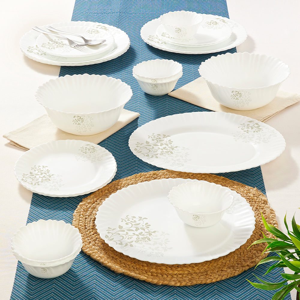 Larah by Borosil Ingot Dinner Set 21 pc Set: Serves 6