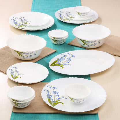 Larah by Borosil Lavender Dinner Set 21 pc Set: Serves 6