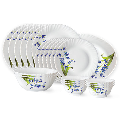 Larah by Borosil Lavender Dinner Set 21 pc Set: Serves 6